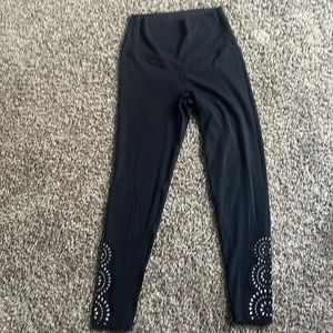Aerie Black Leggings with Ankle Detail M